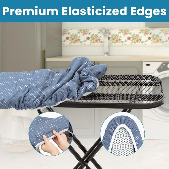 Ironing Board Cover with Padding 15x54, RAINHOL Blue Pattern Standard Size - Image 6