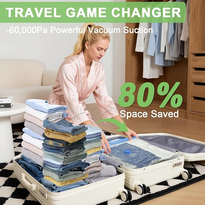 15 Pack Vacuum Seal Bags for Clothing Travel - Image 2