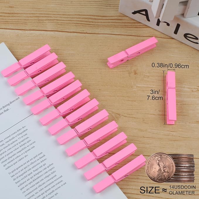 72 Pcs Colorful Wooden Clothes Pins, 2.9 Inch Clothes Pins - Image 3