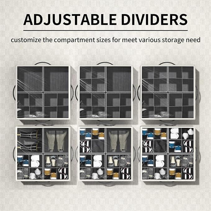 Aokeyee Shoe Organizer for Closet, 2 Pack Foldable Shoe Storage Organizer Box - Image 2