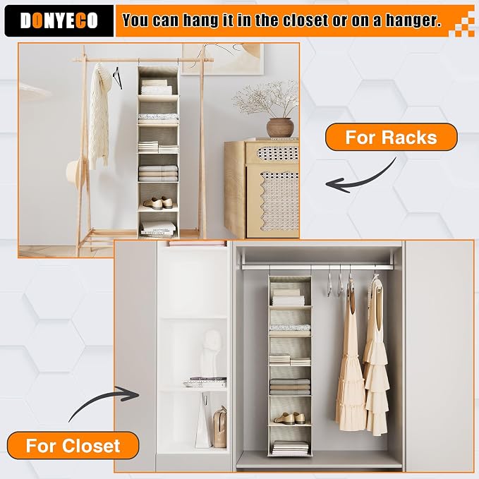 Hanging Closet Organizer 6-Tier, Oxford Wardrobe Storage, shoes & accessories; - Image 5