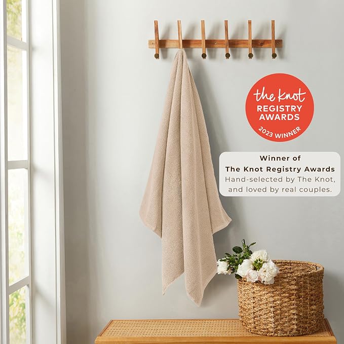 Great Bay Home 100% Cotton Oversized 2 Pack 68x35 Extra Large Towel Set - Image 2