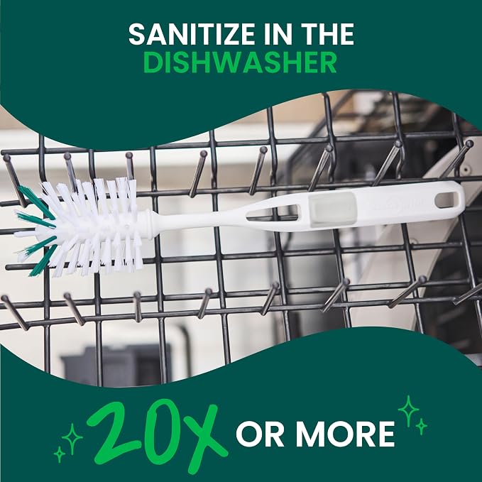 Scotch-Brite Glass and Water Bottle Brush, Long-Lasting Bristles, Safe On - Image 5