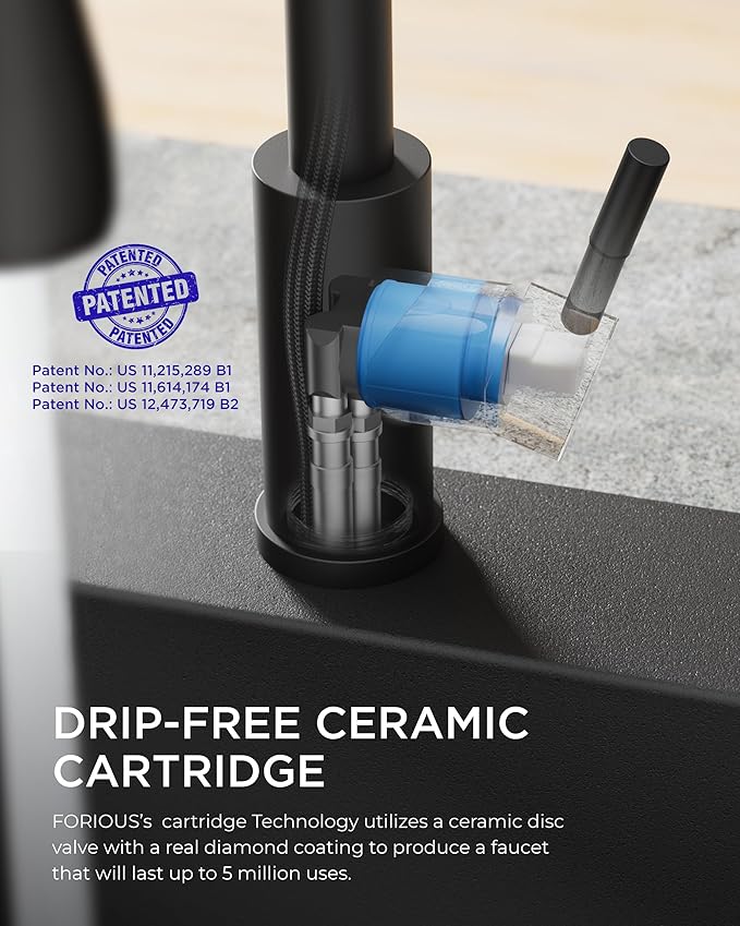 FORIOUS Black Kitchen Faucet - Image 5