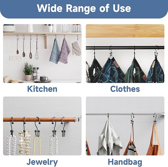 Titanker Shower Curtain Hooks Rings, Rust Resistant Metal Minimalist Simple - Image 5