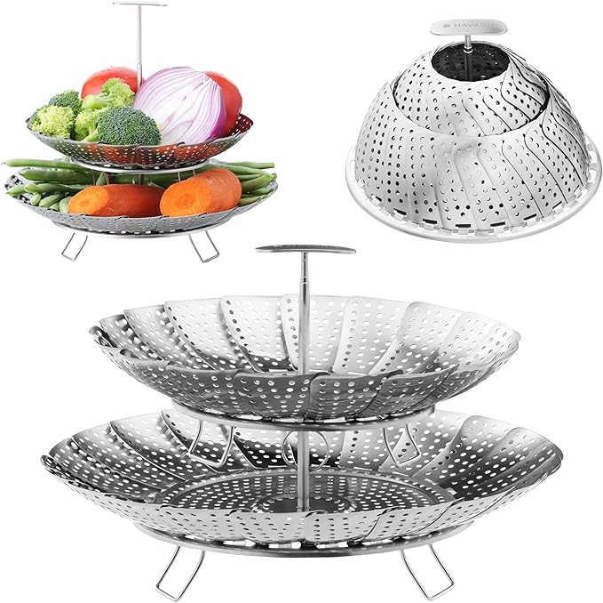 Vegetable Steamer Basket, 2 Tiered