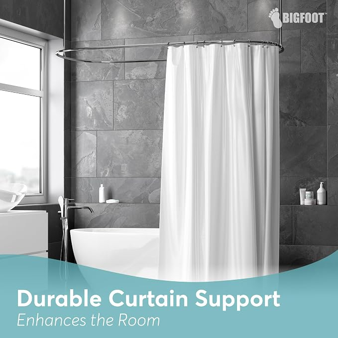 BigFoot Shower Curtain Hooks, Stainless Steel, Rust-Resistant, Easy Install | - Image 2