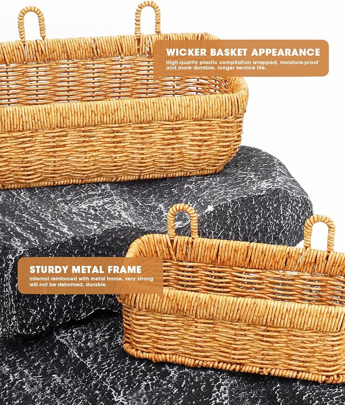 AceList Wall Hanging Basket, Boho Style Hand-Woven Hanging Storage Baskets - Image 3