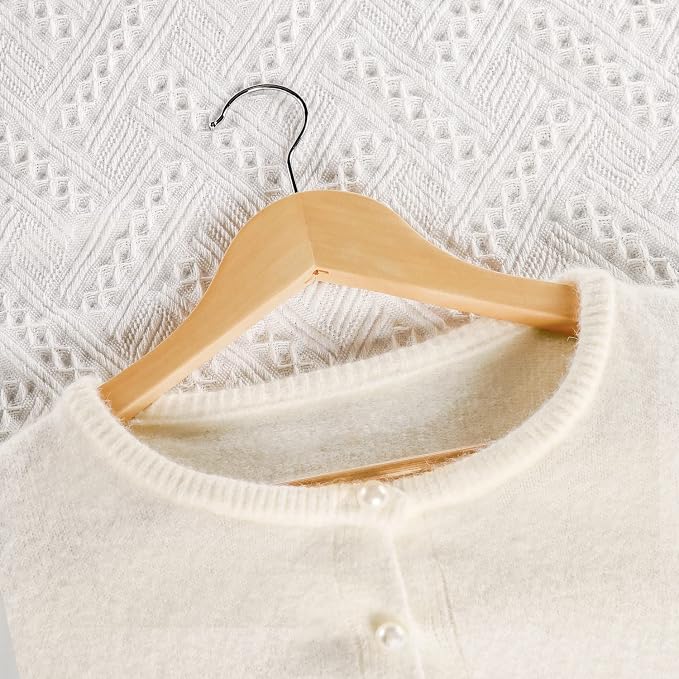 TOPIA HANGER Wooden Hangers 30 Pack, Wood Clothes Hanger Natural | Durable Coat - Image 4