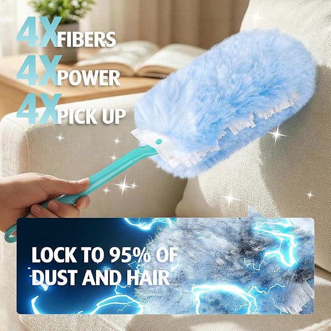 Duster Refills for Swiffer Duster, 4X Microfibers, Heavy Duty Disposable Multi - Image 4