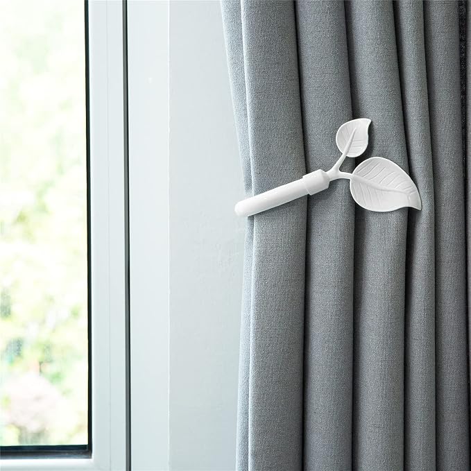 HIKMLK Leaf Shaped Curtain Tieback Holdbacks 2pcs, Handmade Metal Curtain Side - Image 5