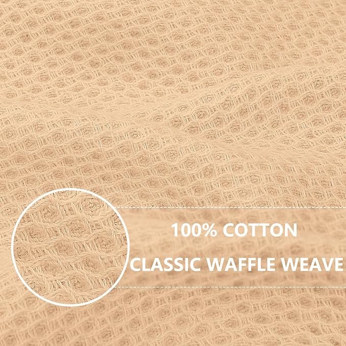 Homaxy 100% Cotton Waffle Weave Kitchen Dish Towels 6-Pack, Apricot | 13 x 28 - Image 2