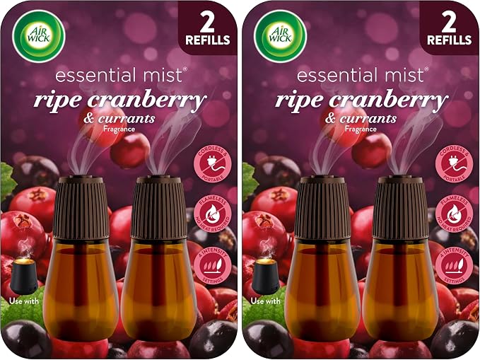 Air Wick Essential Mist – Twin Refill Ripe Cranberry & Currants, 2 Refills by AirWick