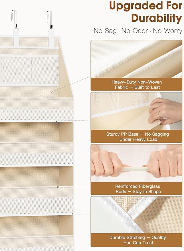 2 Pack Over the Door Organizer, 6-Shelf Closet Hanging Storage - Image 4