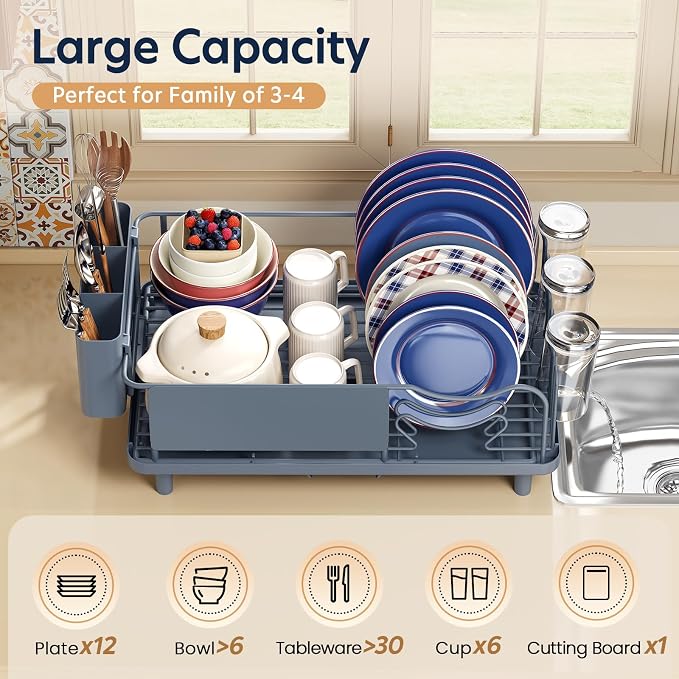 KINGRACK Dish Drying Rack for Kitchen Counter, Dish Drainer - Image 3