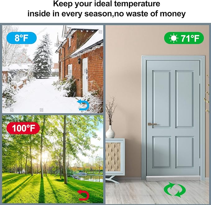 GDHOMM Door Draft Stopper, Weather Stripping Door Seal Adjustable 30"-36" - Image 4