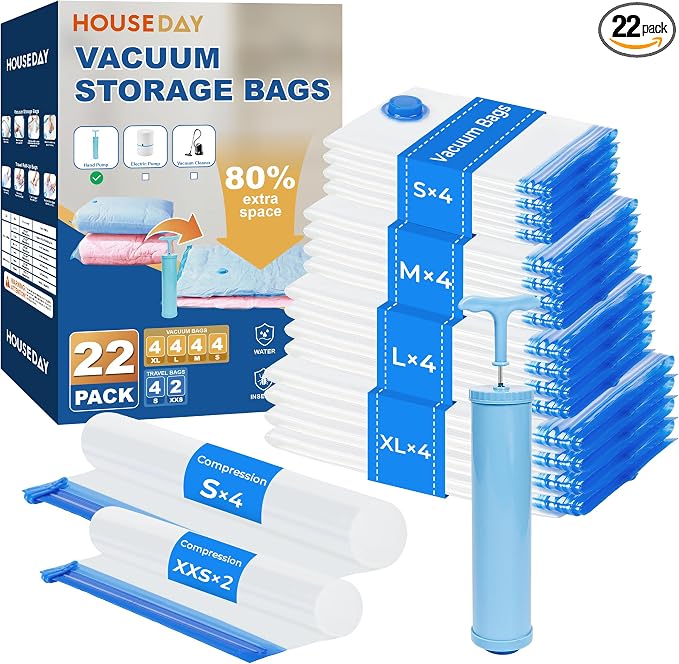 HOUSE DAY 22 Pack Vacuum Storage Bags by HOUSEDAY