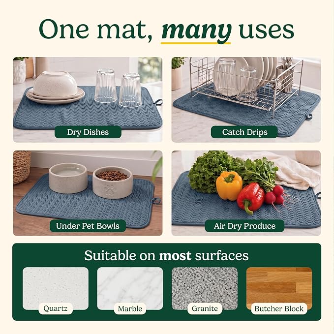 Cuisinart Dish Drying Mat for Kitchen Counter, quick-dry microfiber, machine - Image 7