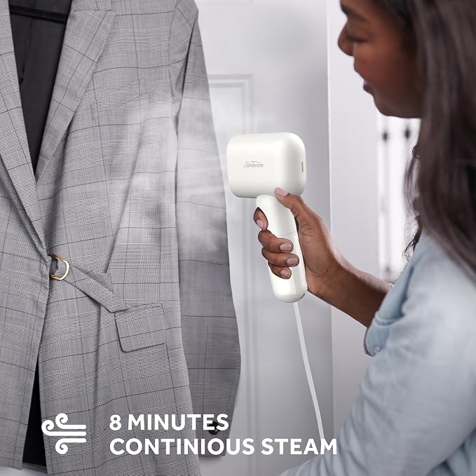 Sunbeam MiniPower 1000W Portable Garment Steamer Nonstick Steam Plate - Image 3