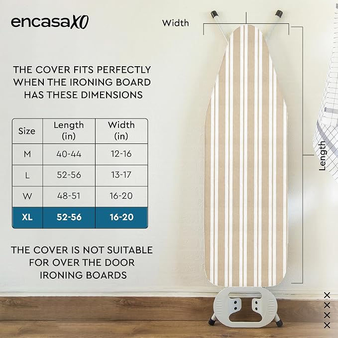 Encasa XO Ironing Board Cover and Pad, Thick Felt 54"x18" - Image 2