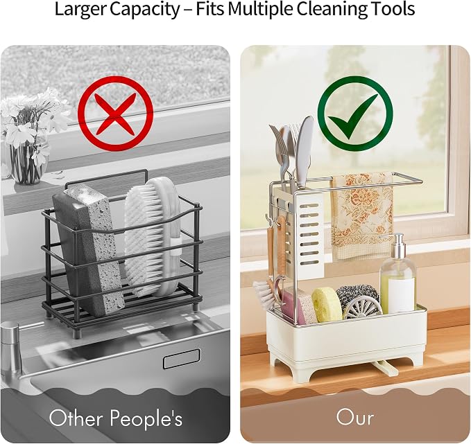 MOUKABAL 2-Tier Sponge Holder for Kitchen Sink Caddy Organizer - Image 5