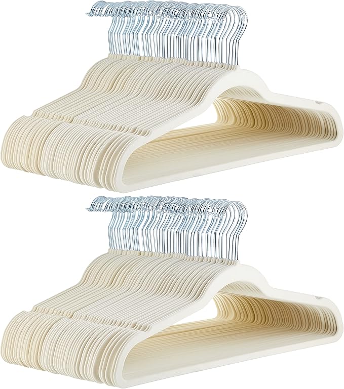 Amazon Basics Slim Velvet Non-Slip Space Saving Suit Clothes Hangers by AmazonBasics