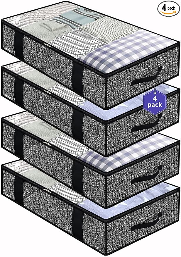 Onlyeasy 4 Pack Under Bed Clothes Storage Bags Organizer by Onlyeasy