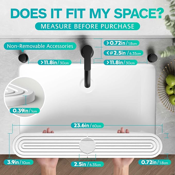 Stone Faucet Mat for Kitchen Sink – Diatomite Fast-Drying Stone Tray, Faucet - Image 2