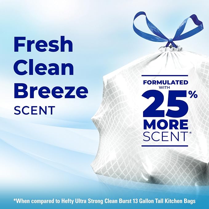 Hefty Ultra Strong Signature Scents 13G Trash Bags, Fresh Clean, 80ct | 13 - Image 4
