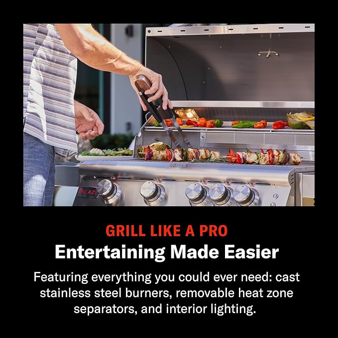 Blaze 32-Inch 4-Burner Built-In Natural Gas Grill | 66,000 BTU | Rear Infrared Burner & Grill Lights | 304 Stainless Steel Construction | BLZ-4LTE2-NG