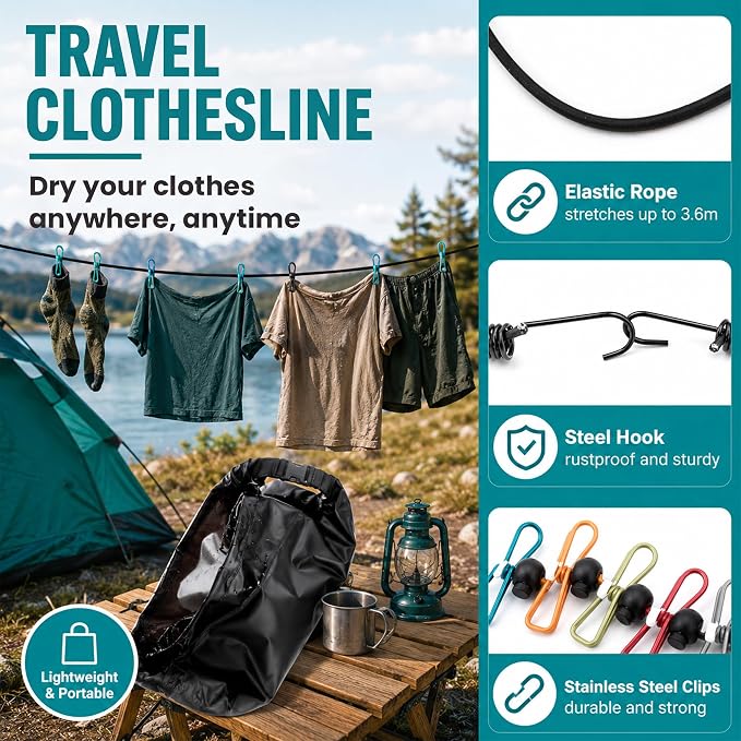 Travel Washing Machine & Retractable Clothesline - Image 4