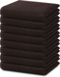 Homaxy 100% Cotton Waffle Weave Kitchen Dish Towels 8-Pack, Dark Brown | 13 x by Homaxy