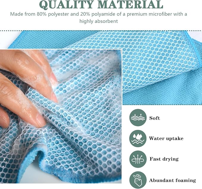 SINLAND Dish Cloth for Washing Dishes Kitchen Washcloth Cleaning Cloth - Image 3