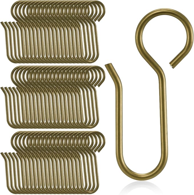 Jetec 60 Pcs Metal Curtain Track Hooks S Shaped by Jetec