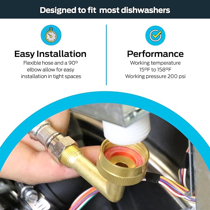 Eastman 12 Ft. Dishwasher Installation Kit, Braided Stainless Steel Supply Line with 3/8 Inch Compression Ends, 41058