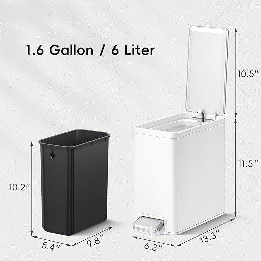 EKO Slim Small Bathroom Trash Can - Image 2