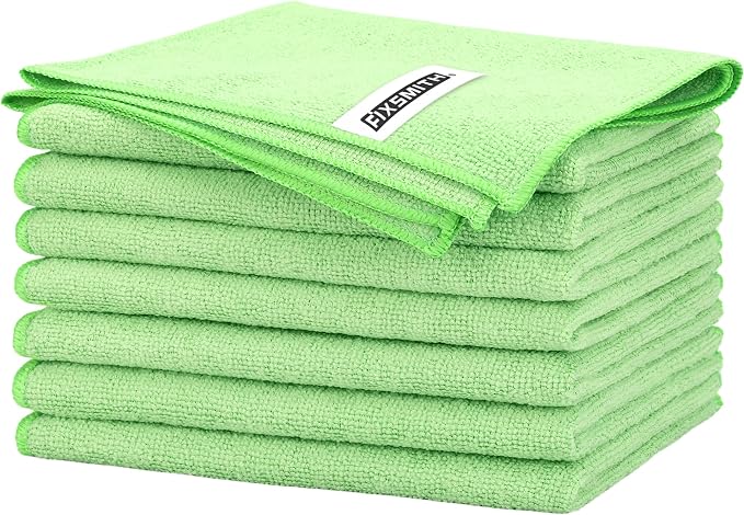FIXSMITH Sage Green Microfiber Cleaning Cloth -Pack of 8, Highly Absorbent by FIXSMITH