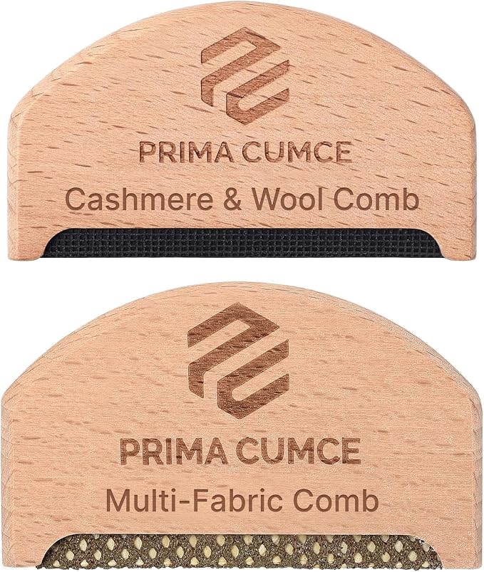 2 PCS Wooden Sweater Comb for De-Pilling Cashmere, Manual Lint Remover by PrimaCumce