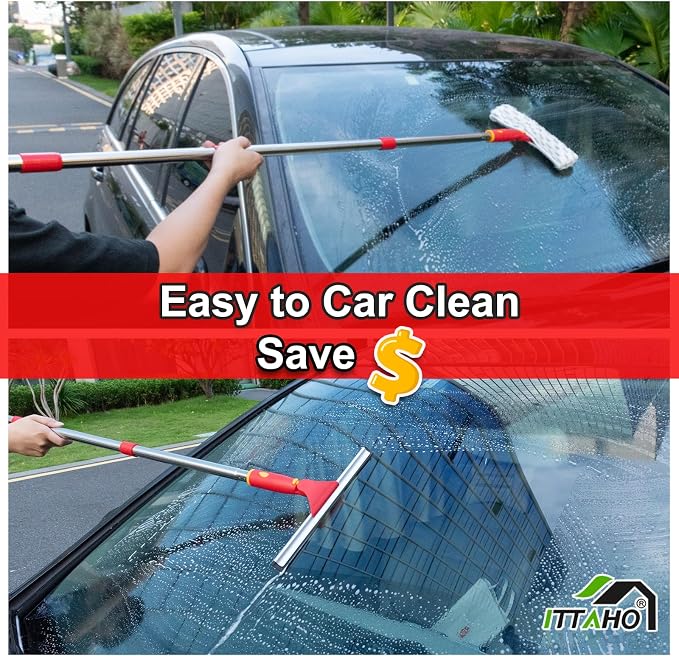 Squeegee for Window Cleaning, Extendable Window Cleaner for Car, Sliding Door - Image 8
