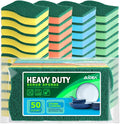 AIDEA Sponges Kitchen, 50-PK Heavy Duty Dish Sponge Kitchen, Scrub Sponges | by AIDEAHOME