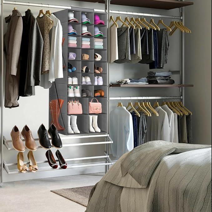 Hanging Shoe Organizer for Closet, Closet Hanging Shoe Storage Rack Holder - Image 2