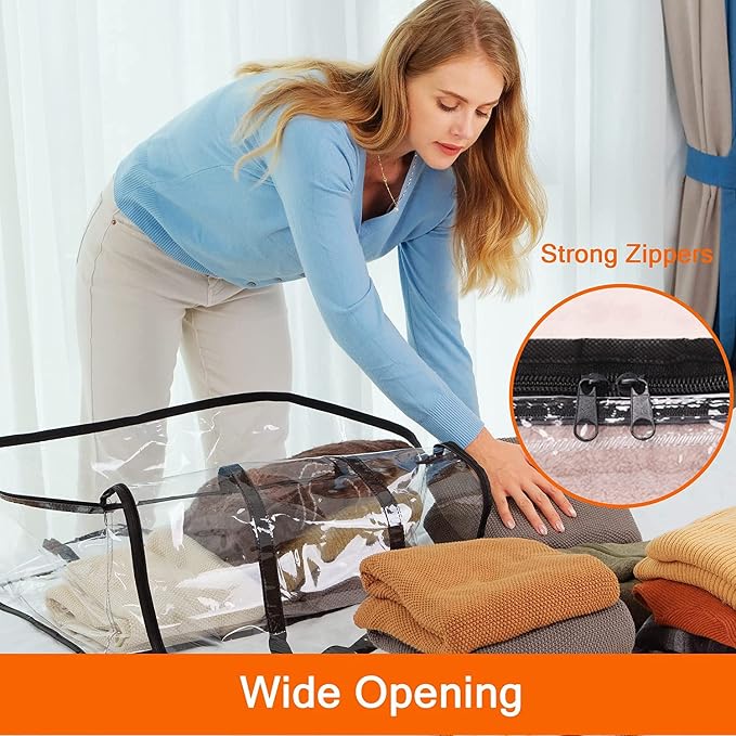5 Pack Clear Clothes Storage Bags - Image 6