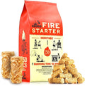 150 pcs Natural Fire Starters for Fireplace, Wood Stove, Charcoal Grill, BBQ, Fire Pit & Smoker – Wood Wool & Wax Rolls – Easy to Light, No Prep, No Mess