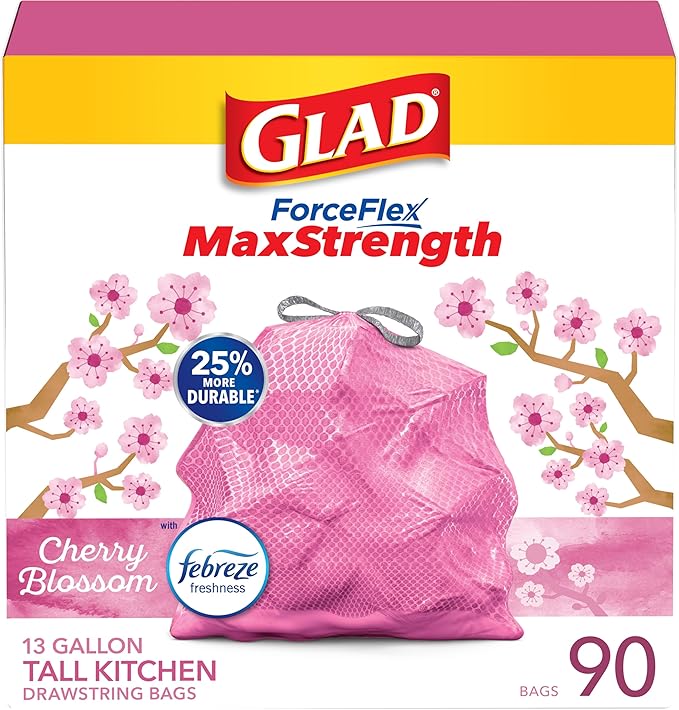 Glad ForceFlex MaxStrength Tall Kitchen Trash Bags, Rip and Tear Resistant by GladTrashFoodStorage
