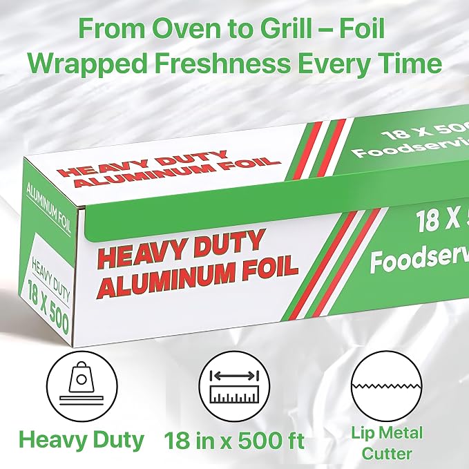 Aluminum Foil Wrap Roll 18 in x 500 ft Heavy Duty Commercial and Home Use - Image 5