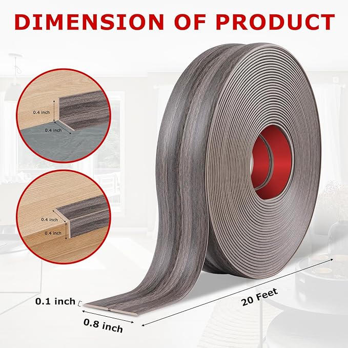 Flexible Wall Corner Protector Moulding Trim Peel and Stick Wall Corner Guards Edge Protector Self Adhesive Molding Trim Strip for Edge Ceiling (Brown Walnut Wood Grain, 0.8 in x 20 Ft)