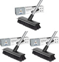 MR.SIGA Floor Scrub Brush with Long Handle, 2 in 1 Scrubber and Squeegee by MRSIGA