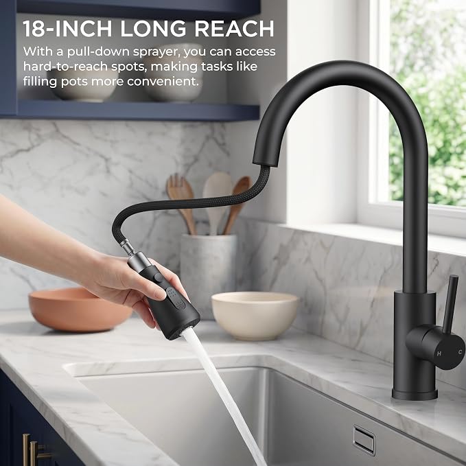 FORIOUS Black Touch Kitchen Faucet - Image 5