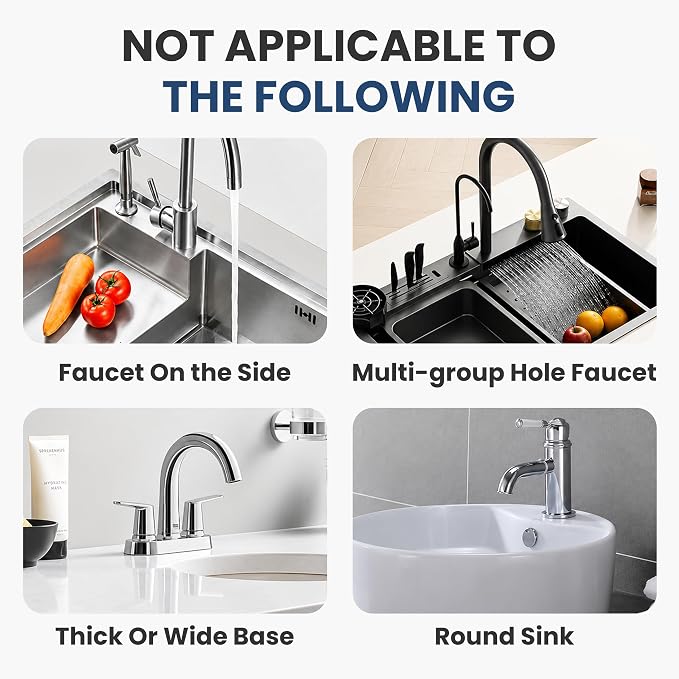Faucet Splash Guard Mat for Kitchen Sink, Adjustable Center Hole, Self-Draining - Image 8
