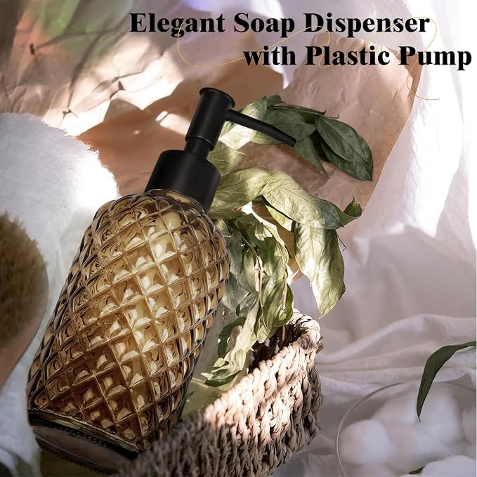 1 Pack 13.5oz Glass Soap Dispenser - Image 3